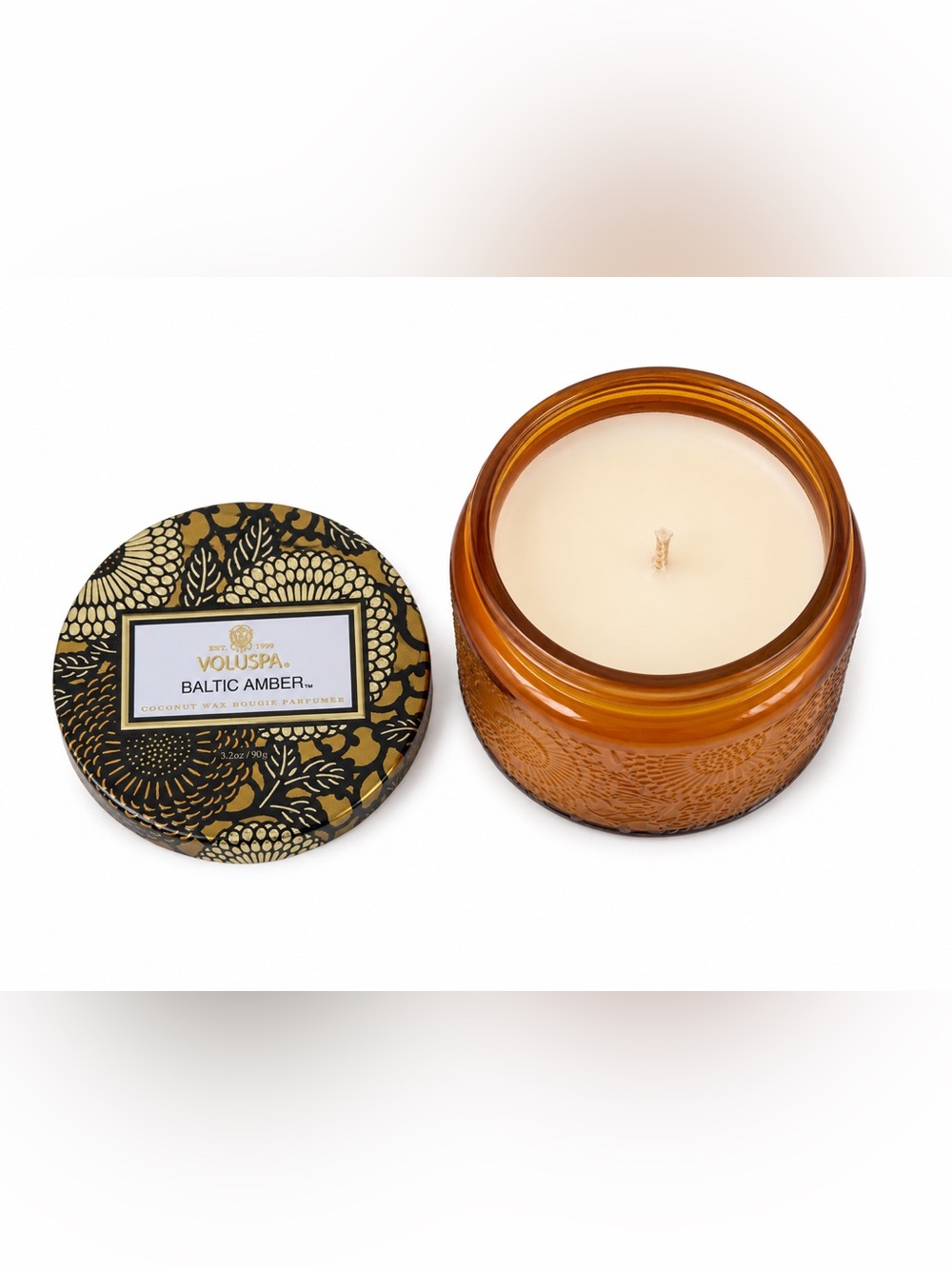 Voluspa Baltic Amber Decorative Amber Glass Jar Candle